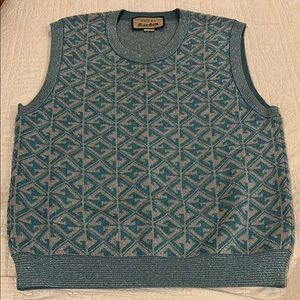 Gucci Blue and Gray Crewneck Sweater with Intricate Design
